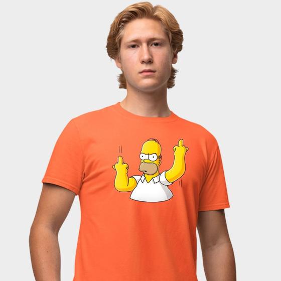 Imagem de Camisa Camiseta Genuine Grit Masculina Estampada Algodão 30.1 Homer Simpson Dedo do Meio