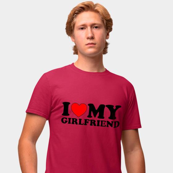 Imagem de Camisa Camiseta Genuine Grit Masculina Estampada Algodão 30.1 I Love My Girlfriend