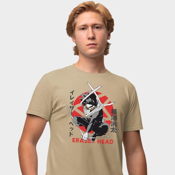 Imagem de Camisa Camiseta Genuine Grit Masculina Estampada Algodão 30.1 My Hero Academia Aizawa