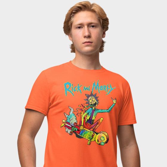 Imagem de Camisa Camiseta Genuine Grit Masculina Estampada Algodão 30.1 Rick e Morty Skate Trip