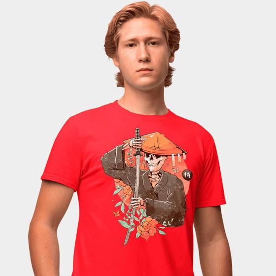 Imagem de Camisa Camiseta Genuine Grit Masculina Estampada Algodão 30.1 Samurai Caveira