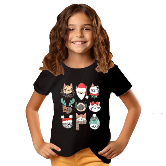 Imagem de Camisa Camiseta Infantil Feliz Natal Festa Papai Noel animais Natalinos de Natal Colorido 08