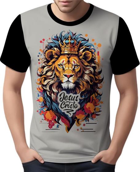 Imagem de Camisa Camiseta Jesus Cristo Deus Leão de Judá Rei Senhor 1