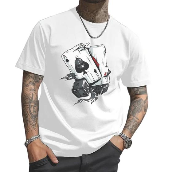 Imagem de Camisa Camiseta Masculina Baralho Streetwear 100% Algodão