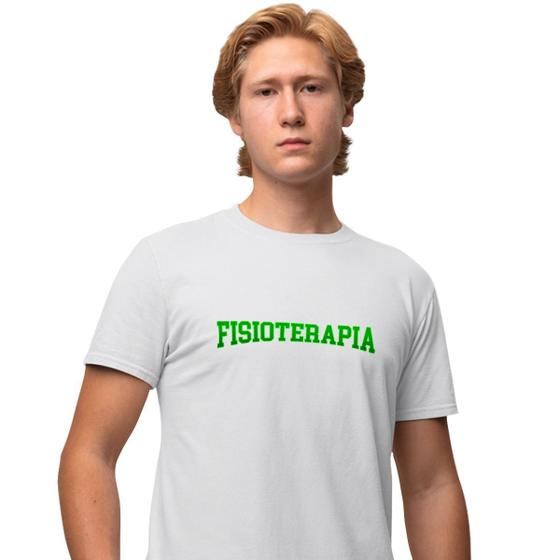 Imagem de Camisa Camiseta Masculina Estampada College Fisioterapia 100% Algodão Fio 30.1 Penteado