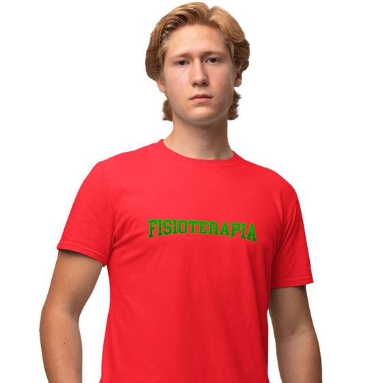 Imagem de Camisa Camiseta Masculina Estampada College Fisioterapia 100% Algodão Fio 30.1 Penteado