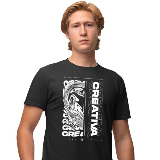 Imagem de Camisa Camiseta Masculina Estampada Creativa 100% Algodão Fio 30.1 Penteado