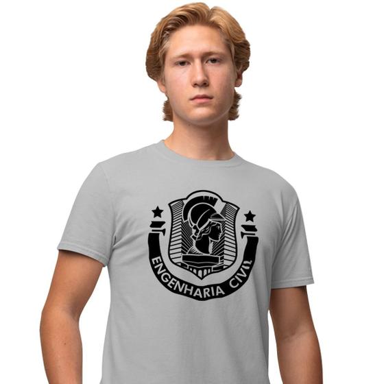 Imagem de Camisa Camiseta Masculina Estampada Engenharia Civil 100% Algodão Fio 30.1 Penteado