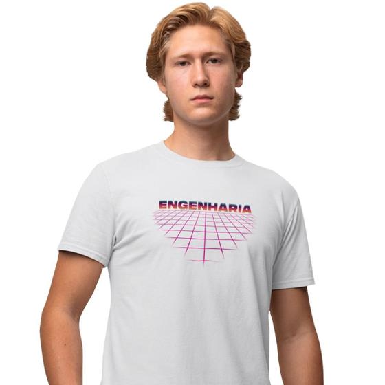 Imagem de Camisa Camiseta Masculina Estampada Engenharia Retro 100% Algodão Fio 30.1 Penteado