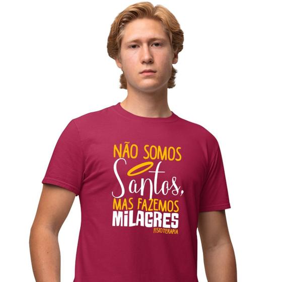 Imagem de Camisa Camiseta Masculina Estampada Fazemos Milagres Fisioterapia 100% Algodão Fio 30.1 Penteado