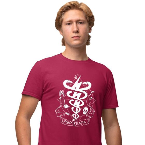 Imagem de Camisa Camiseta Masculina Estampada Gotic Fisioterapia 100% Algodão Fio 30.1 Penteado