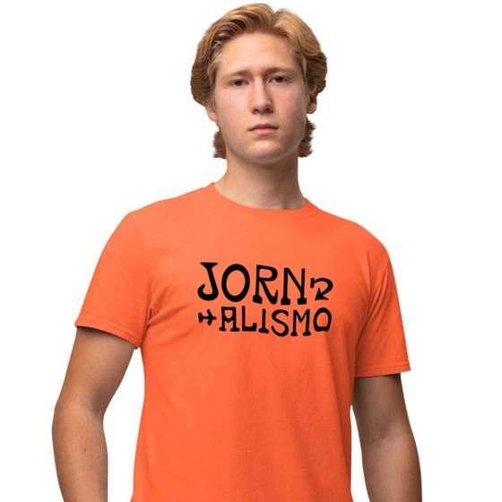 Imagem de Camisa Camiseta Masculina Estampada Jornalismo 100% Algodão Fio 30.1 Penteado