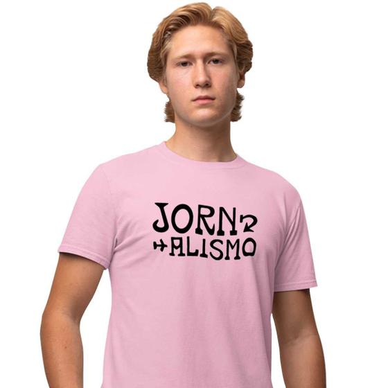 Imagem de Camisa Camiseta Masculina Estampada Jornalismo 100% Algodão Fio 30.1 Penteado