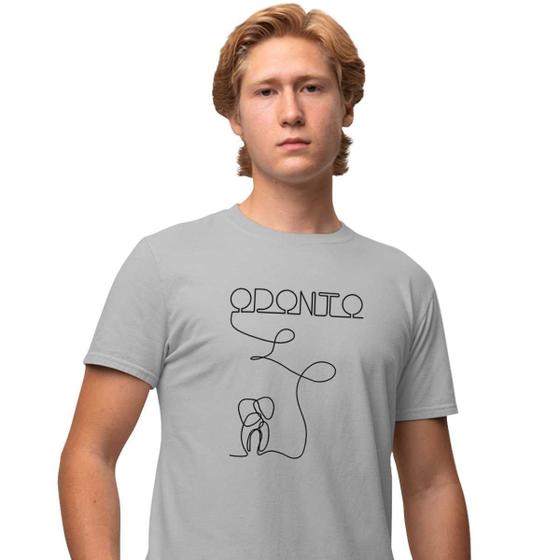 Imagem de Camisa Camiseta Masculina Estampada Line Odontologia 100% Algodão Fio 30.1 Penteado