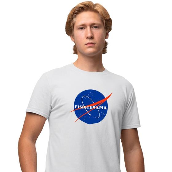 Imagem de Camisa Camiseta Masculina Estampada Nasa Fisioterapia 100% Algodão Fio 30.1 Penteado