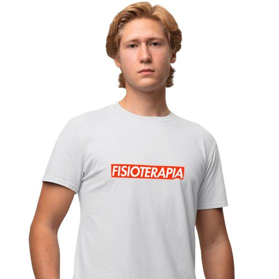 Imagem de Camisa Camiseta Masculina Estampada Suprem Fisioterapia 100% Algodão Fio 30.1 Penteado