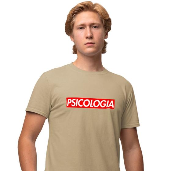 Imagem de Camisa Camiseta Masculina Estampada Suprem Psicologia 100% Algodão Fio 30.1 Penteado