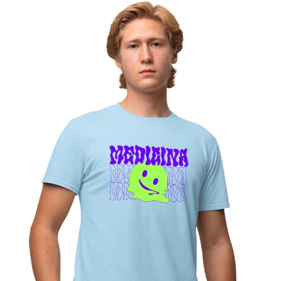 Imagem de Camisa Camiseta Masculina Estampada Trip Smile Medicina 100% Algodão Fio 30.1 Penteado