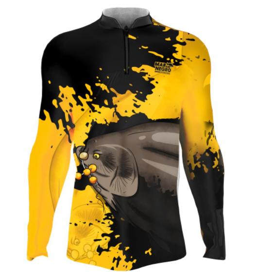 Imagem de Camisa Camiseta Masculina Pesca Mar Negro Tamba Uv50+ TM G