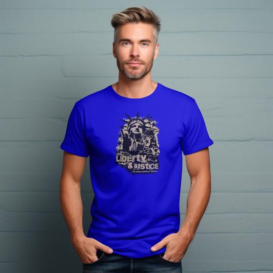 Imagem de Camisa Camiseta Masculina Polo Blu Justice Casual e Moderna em Algodão do P ao G1