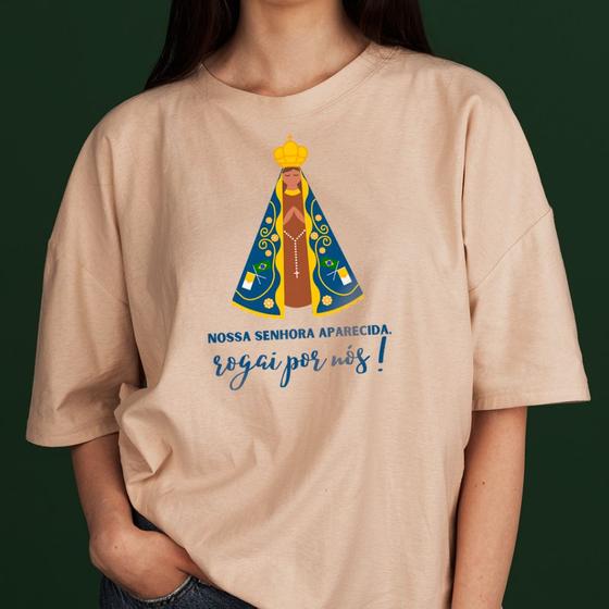 Imagem de Camisa Camiseta Nossa Senhora da Aparecida  Malha Premium 100% algodão Confortável