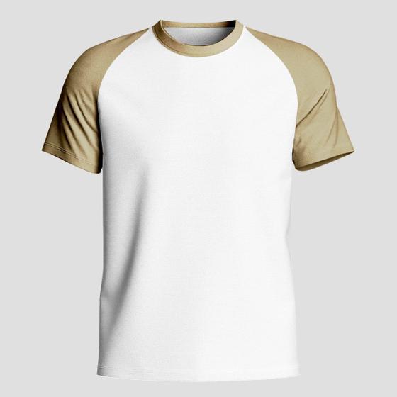Imagem de Camisa Camiseta Raglan Masculina de Algodão Gola Redonda
