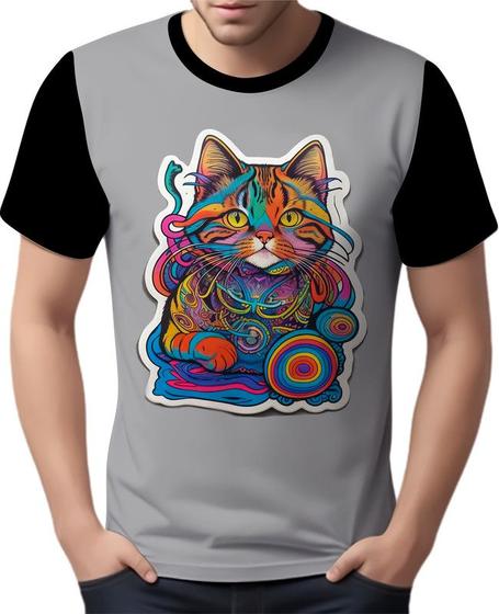 Imagem de Camisa Camiseta Rave Gato Psicodélico Good Vibe Psicodelia 10