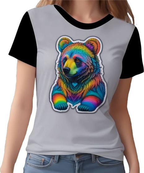 Imagem de Camisa Camiseta Rave Urso Psicodélico Arco Iris Good Vibes 5