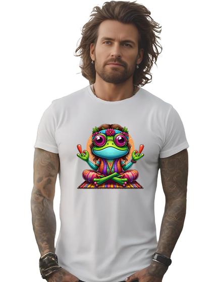 Imagem de Camisa Camiseta Sapo Hippie Tapete Ioga Meditação M10