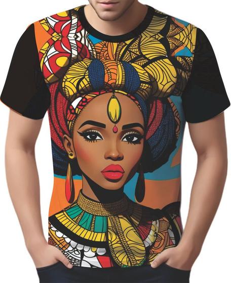 Imagem de Camisa Camiseta Tshirt Africa PopArt Mul.her Africana Arte 2