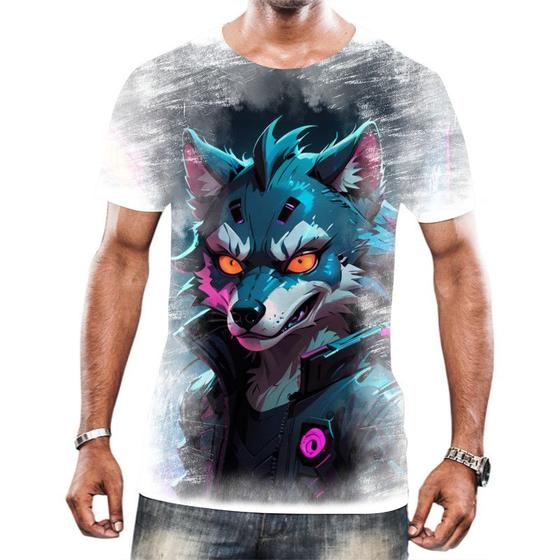 Imagem de Camisa Camiseta Tshirt Animais Cyberpunk Lobos Matilha HD 3