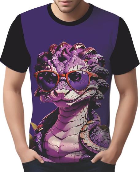 Imagem de Camisa Camiseta Tshirt Animais Óculos Cobra Moderna HD 1