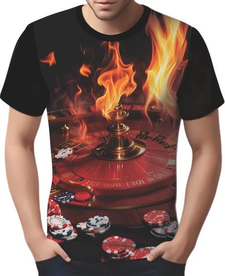 Imagem de Camisa Camiseta Tshirt  Baralho Poker Roleta Sorte Dados 2