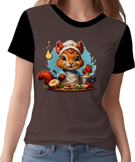 Imagem de Camisa Camiseta Tshirt Chefe Esquilo Cozinheiro Cozinha 4