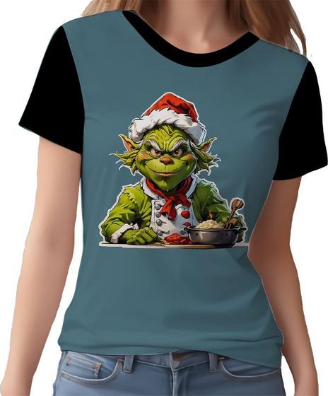 Imagem de Camisa Camiseta Tshirt Chefe Grinch Cozinheiro Cozinha 4