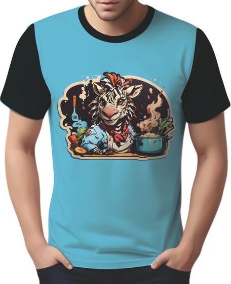 Imagem de Camisa Camiseta Tshirt Chefe Zebra Cozinheira Cozinha 1