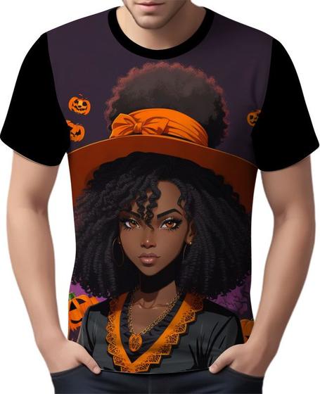 Imagem de Camisa Camiseta Tshirt Halloween Bruxa Afro Terror Negra 6