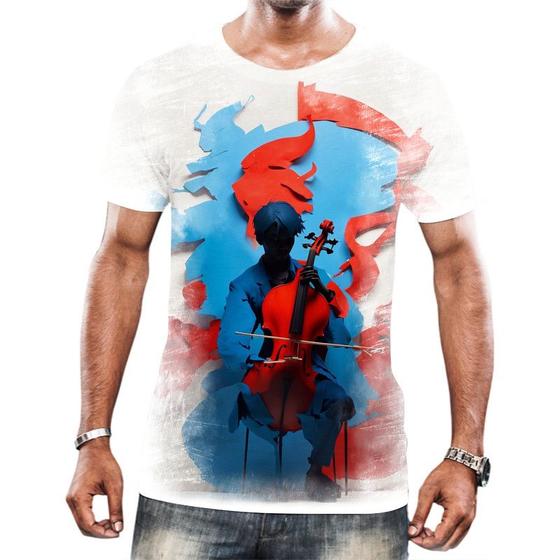 Imagem de Camisa Camiseta Tshirt Instrumento Corda Violoncelo Arte 3