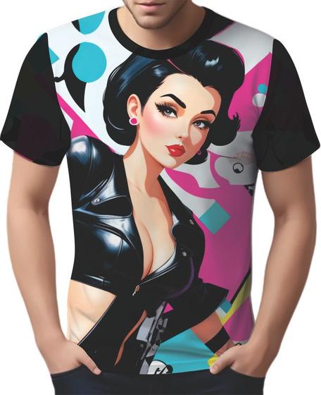 Imagem de Camisa Camiseta Tshirt Pin Up Mu.lher Morena Pop Art Moda 12