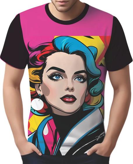 Imagem de Camisa Camiseta Tshirt Pin Up Mu.lher Morena Pop Art Moda 4