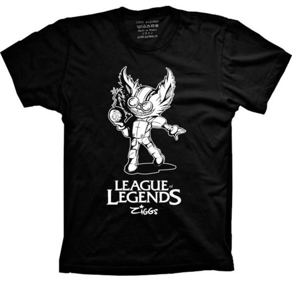 Imagem de Camisa Camiseta Unissex League of Legends LOL Yordle Ziggs 