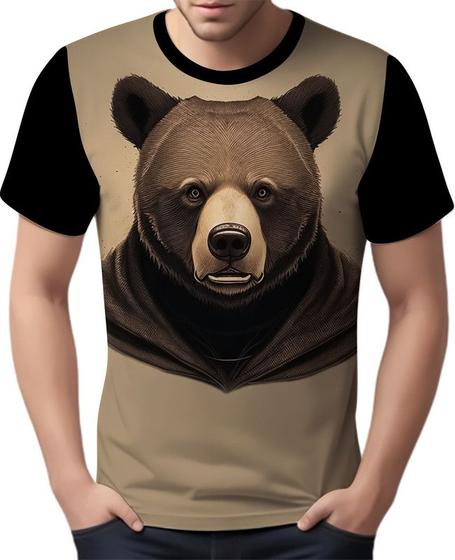 Imagem de Camisa Camiseta Urso Marrom Face Animais Estampa t-shirt 2