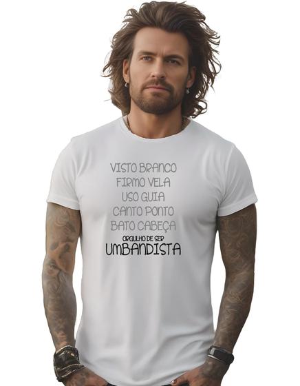 Imagem de Camisa Camiseta Visto Branco Firmo Vela Uso Guia Canto Ponto