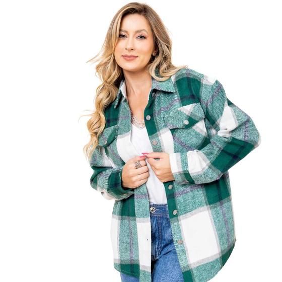 Imagem de Camisa casaco xadrez flanelada premium