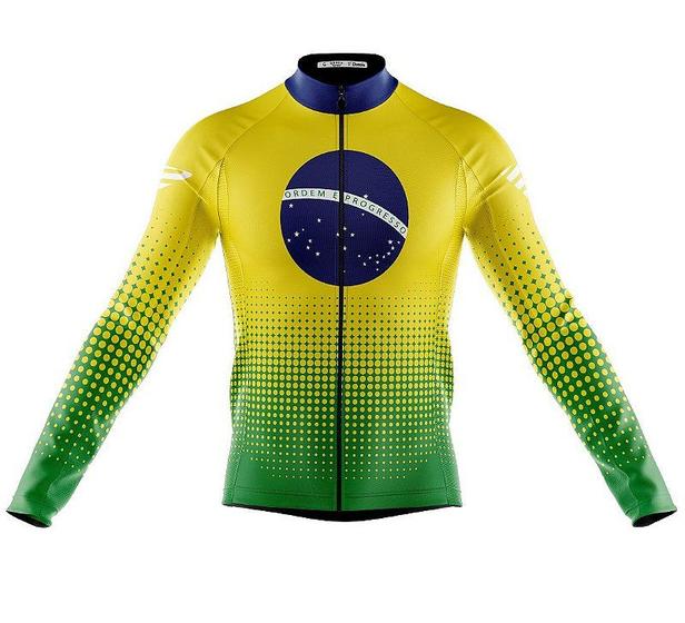 Imagem de Camisa Ciclismo Copa Brasil Manga Longa Decole Uv Bike Mtb