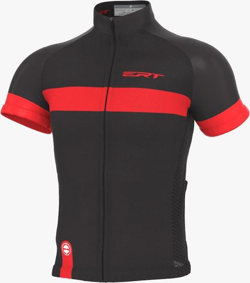 Imagem de Camisa Ciclismo Ert Nova Tour Strip Black Red Bike Mtb Speed