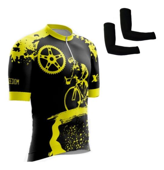 Imagem de Camisa Ciclismo Esporte Bike Ciclista C/proteçao Uv + Par de Manguitos