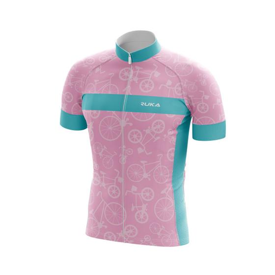 Imagem de Camisa Ciclismo Fast Cicle Rosa - Ziper Total