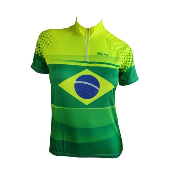 Imagem de Camisa Ciclismo Feminina Be Fast Brasil Flúor Bike Mtb