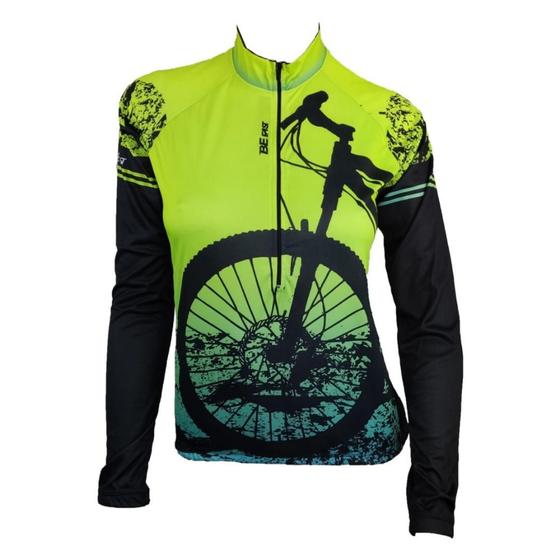 Imagem de Camisa Ciclismo Feminina Be Fast Manga Longa Roda Bike Mtb